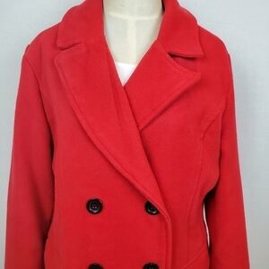 Valerie Stevens sz M Red double breasted peacoat